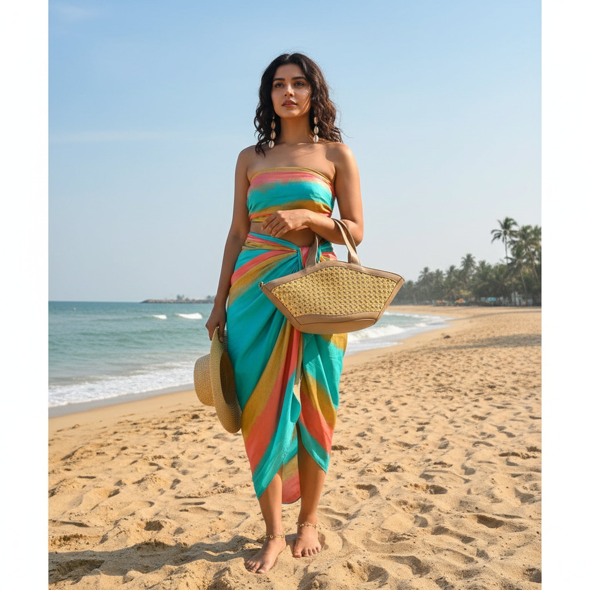 Shoreline Chic Rattan Tote Bag