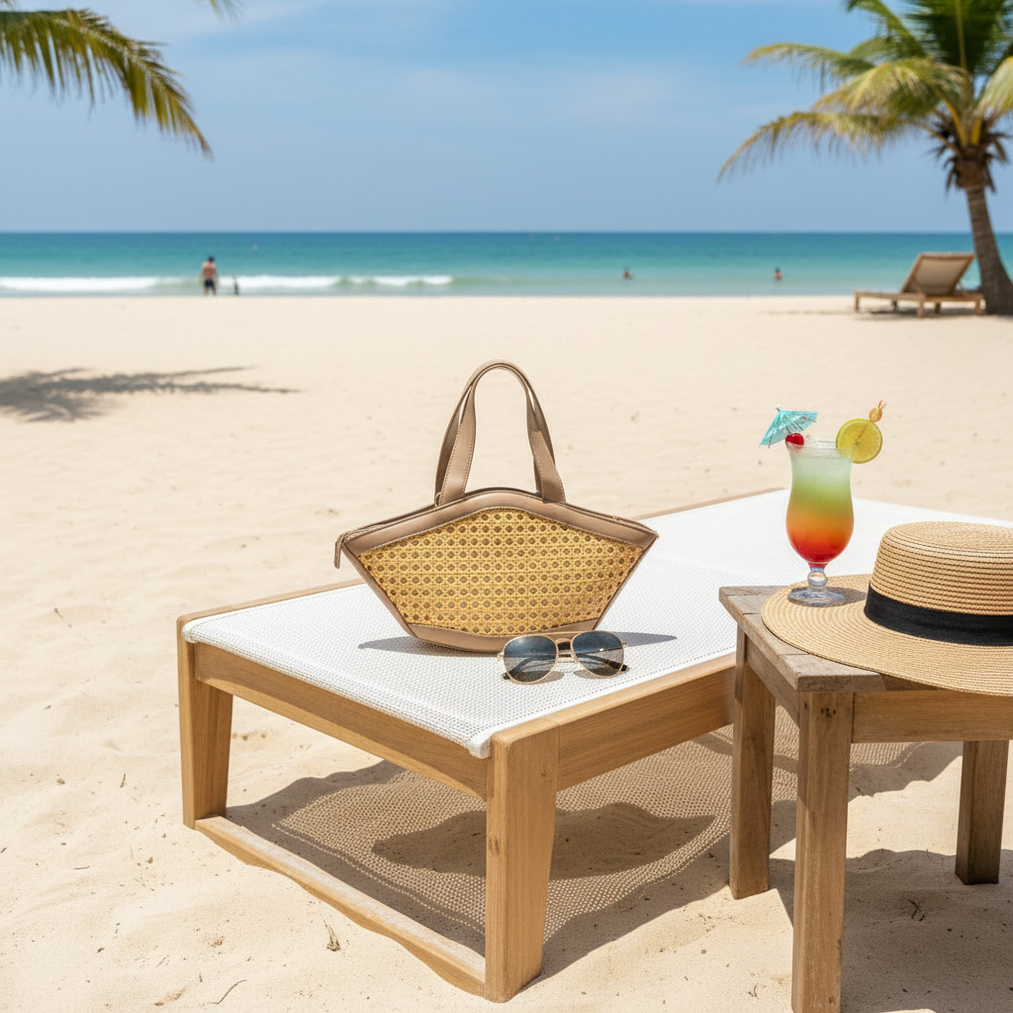 Shoreline Chic Rattan Tote Bag