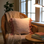 Violet Cotton Cushion Cover With Tassel - Set of 2