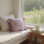 Violet Cotton Cushion Cover With Tassel - Set of 2