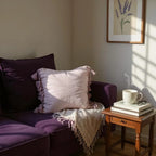 Violet Cotton Cushion Cover With Tassel - Set of 2