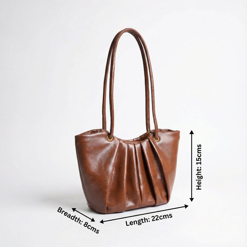 Faux Leather Everyday Pleat Bag