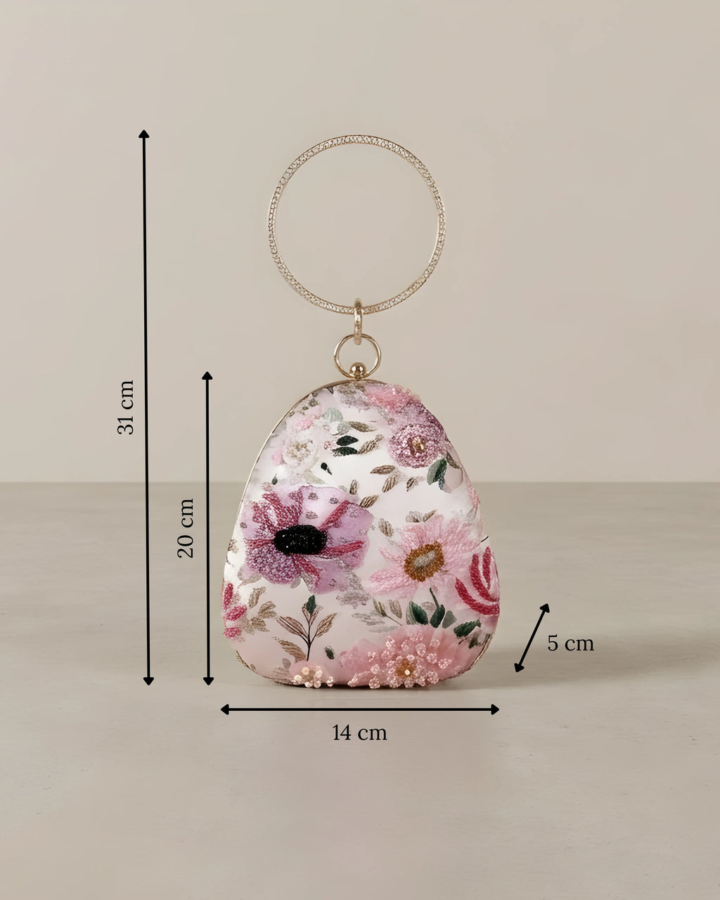 Embroidered Almond Bag