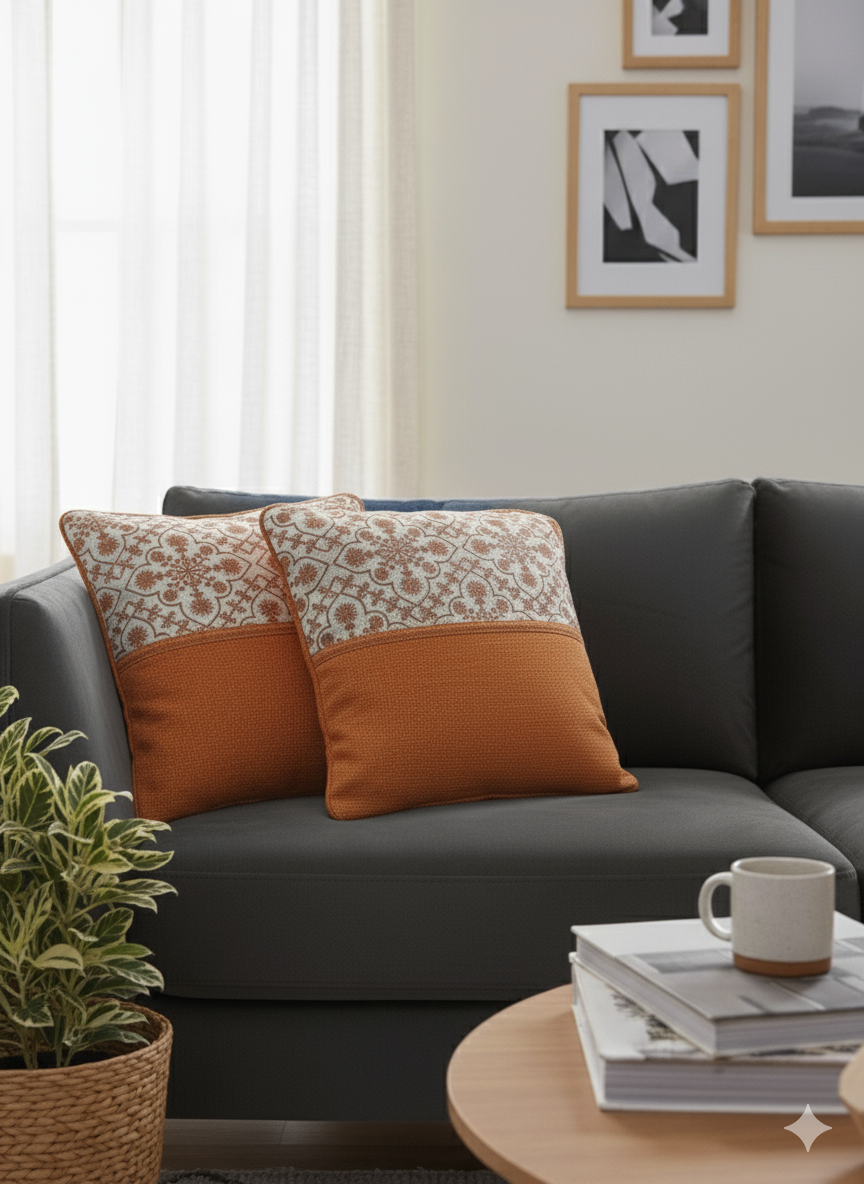 Handcrafted Slub Cotton Cushion Covers - Color Options & Sets