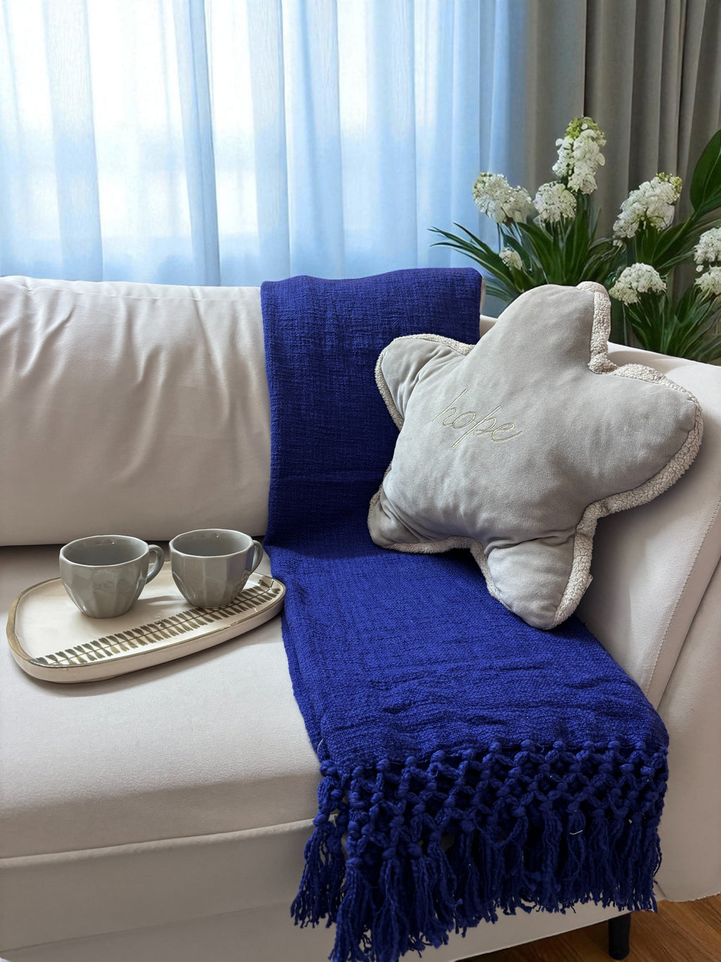 Blue Artisan Sofa Throw