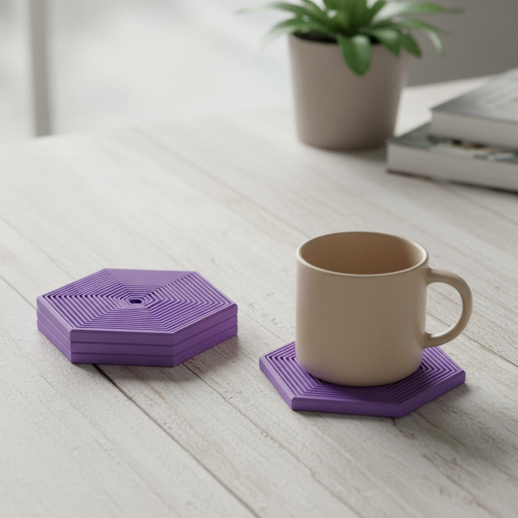 HexaPop Gyroscopic Coasters - Set of 4