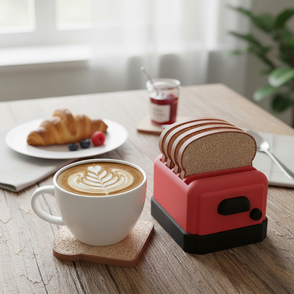 Bread and Toaster Coasters - Set of 4
