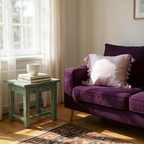Violet Cotton Cushion Cover With Tassel - Set of 2