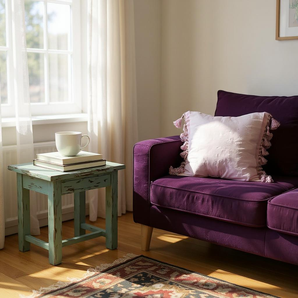 Violet Cotton Cushion Cover With Tassel - Set of 2