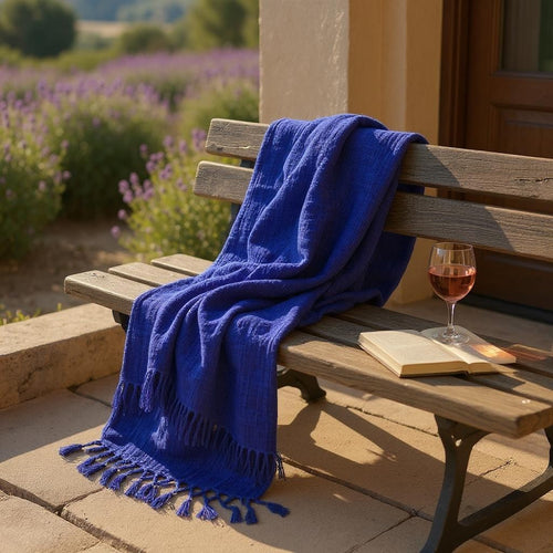Blue Artisan Sofa Throw