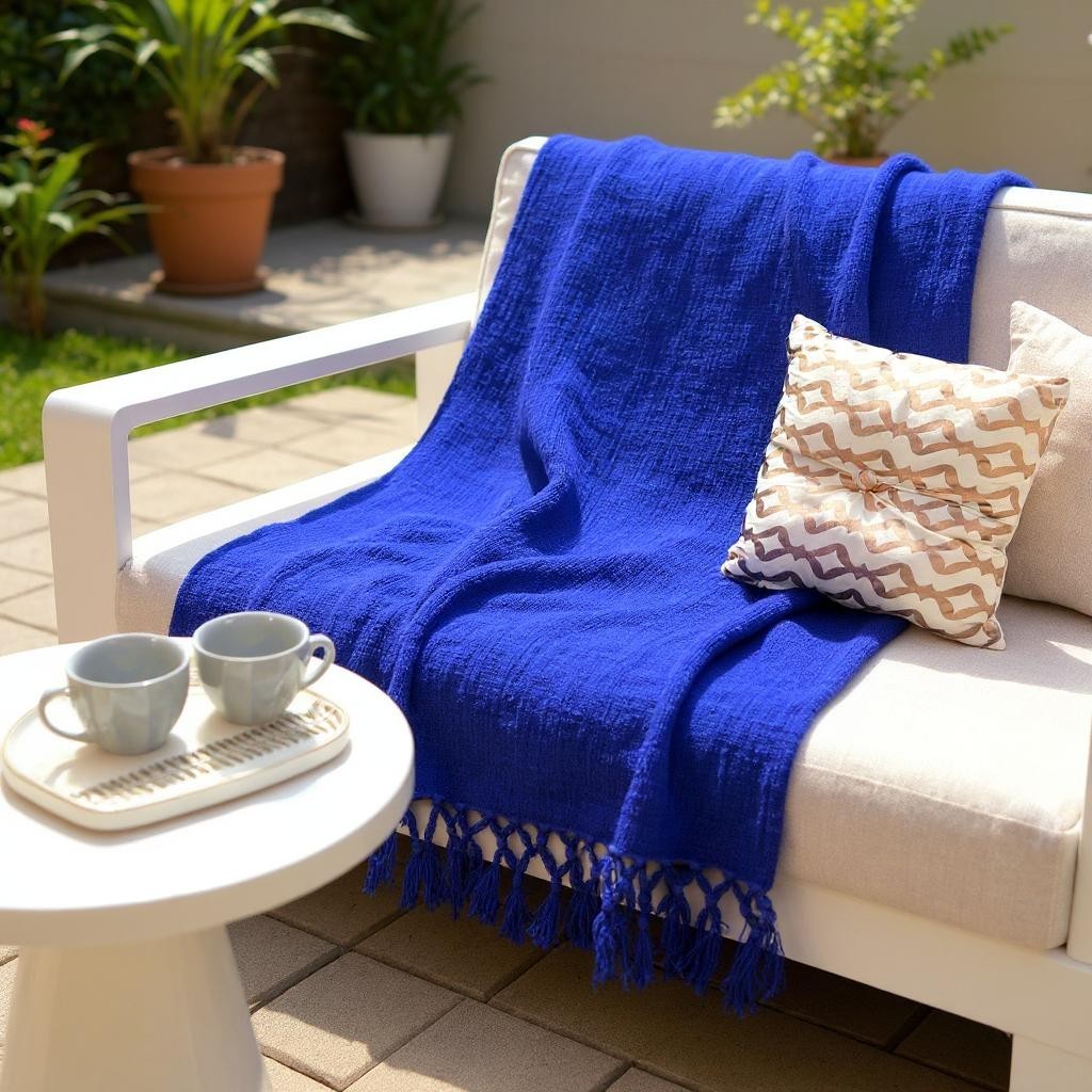 Blue Artisan Sofa Throw