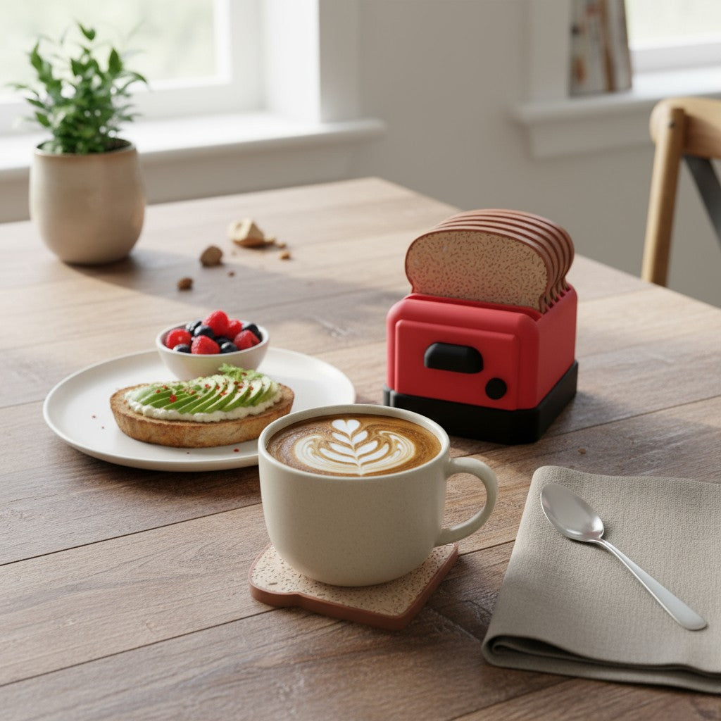 Bread and Toaster Coasters - Set of 4
