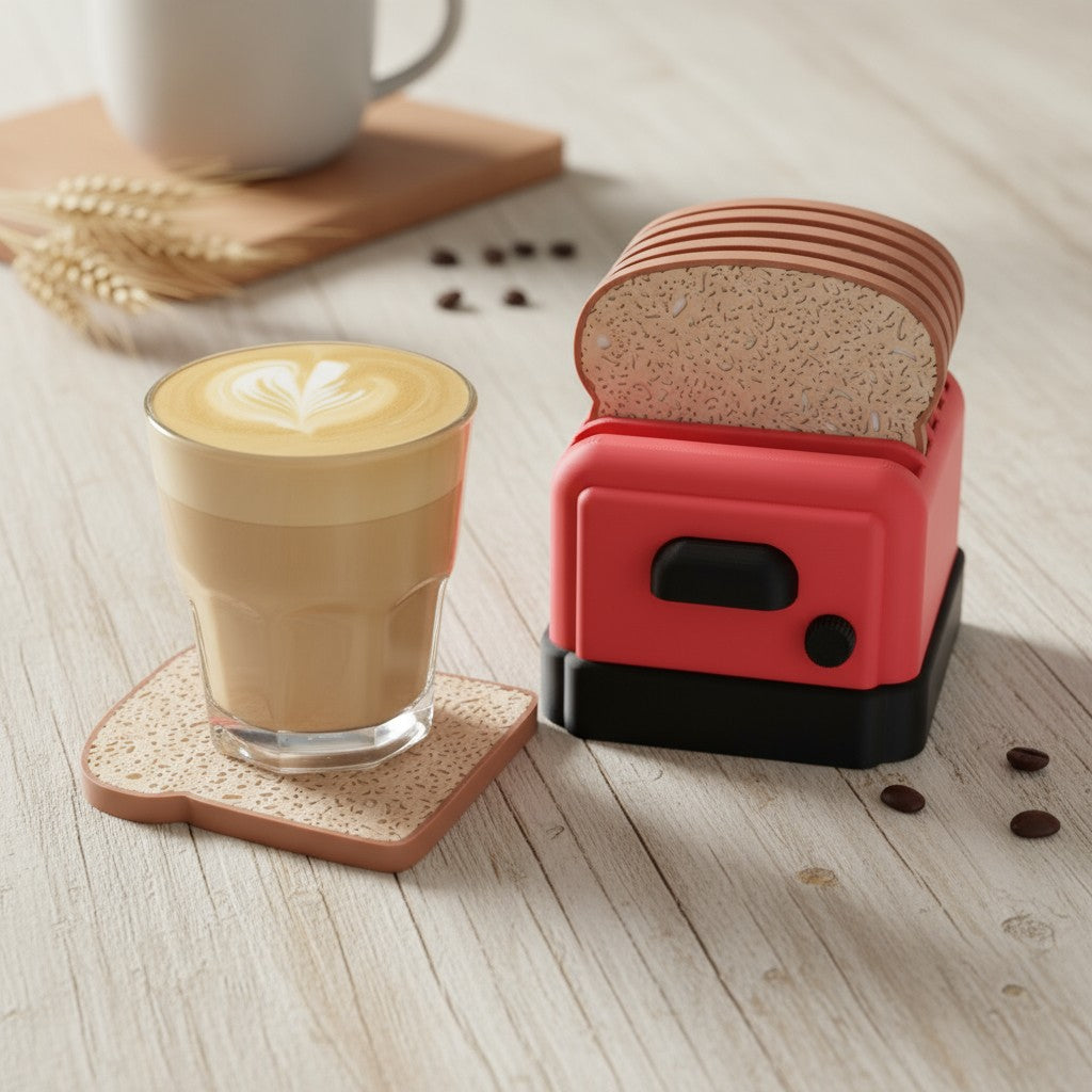 Bread and Toaster Coasters - Set of 4