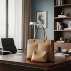 Executive Chic Brown Office Tote Bag with Pouch