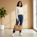 Executive Chic Brown Office Tote Bag with Pouch
