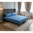 Sky Blue Solid Bedsheet - Includes 2 Pillow Covers