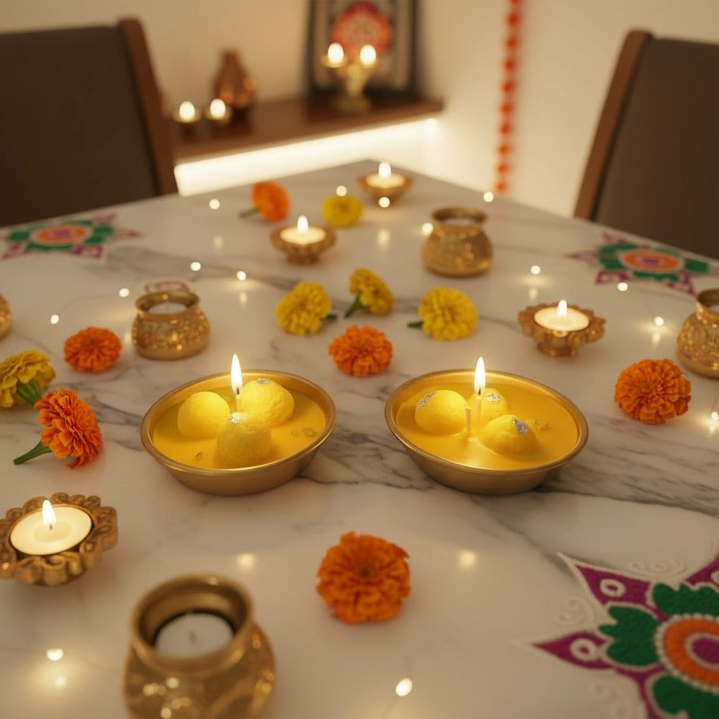 Diwali Special Rasmalai Candles - Set of 2