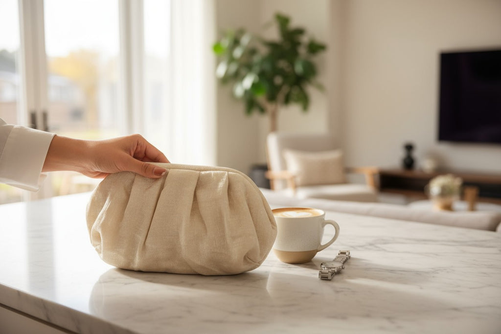 Limited Edition Luxe Off-White Shimmer Clutch