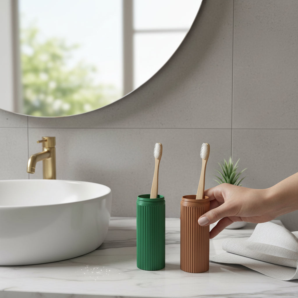 Fluted Toothbrush Holder - Set of 2