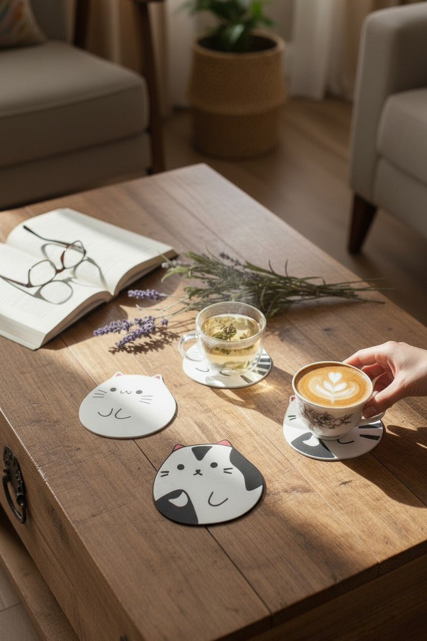 Purr-fect Coasters- Set of 4