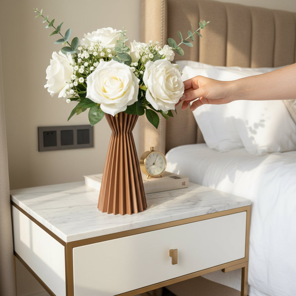 Scandi Pleat Hourglass Vase