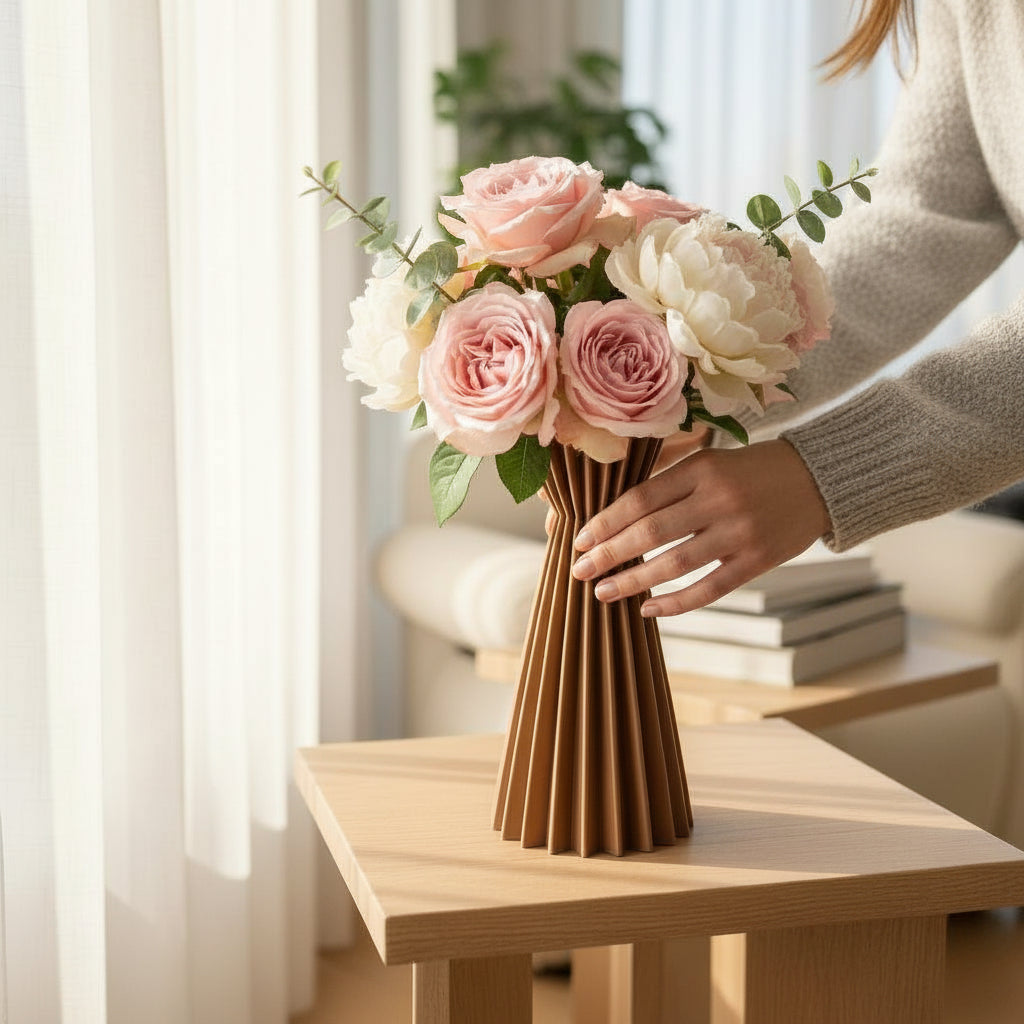 Scandi Pleat Hourglass Vase