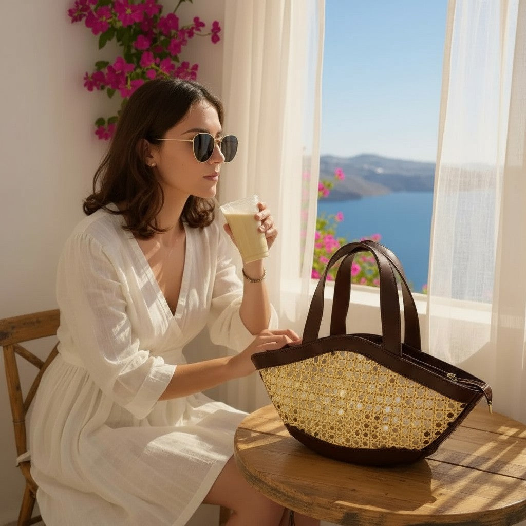 Shoreline Chic Rattan Tote Bag