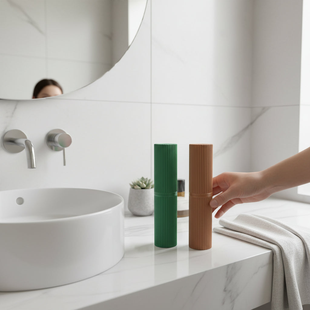 Fluted Toothbrush Holder - Set of 2