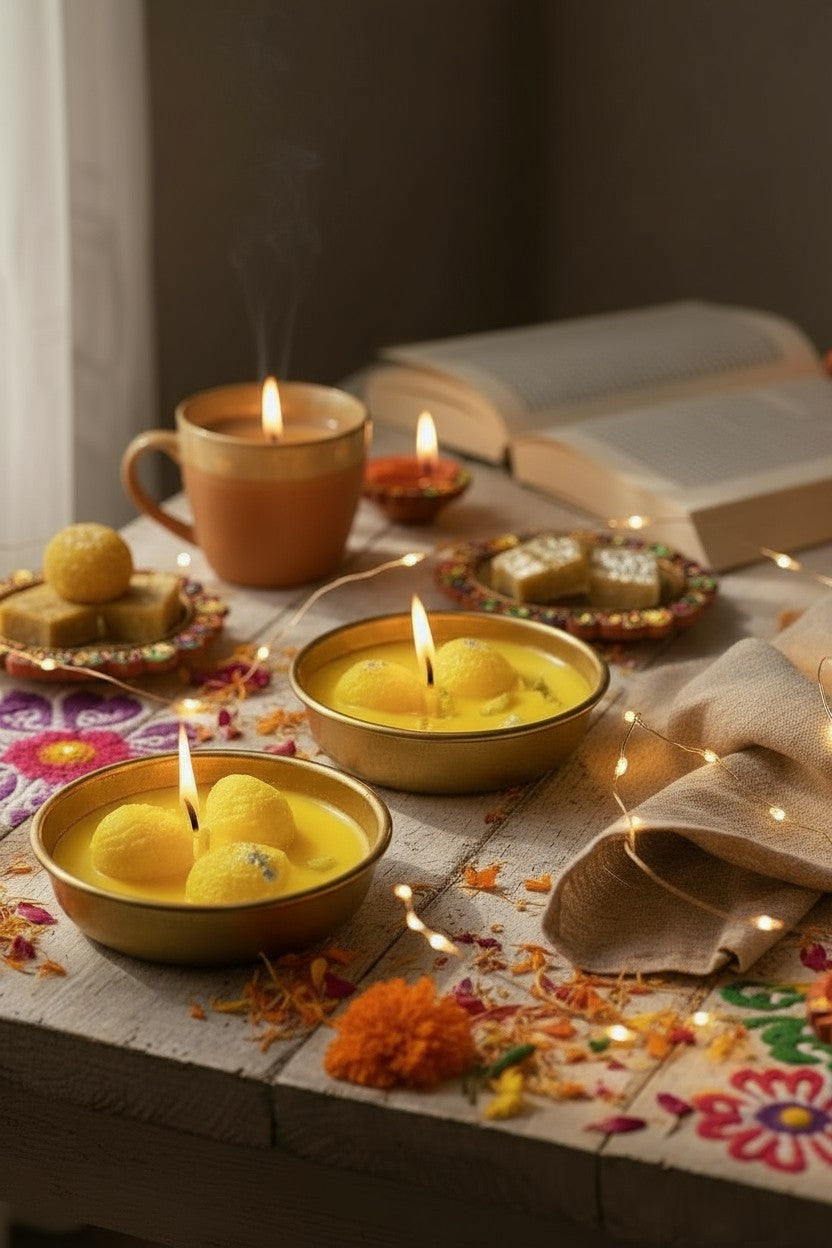 Diwali Special Rasmalai Candles - Set of 2