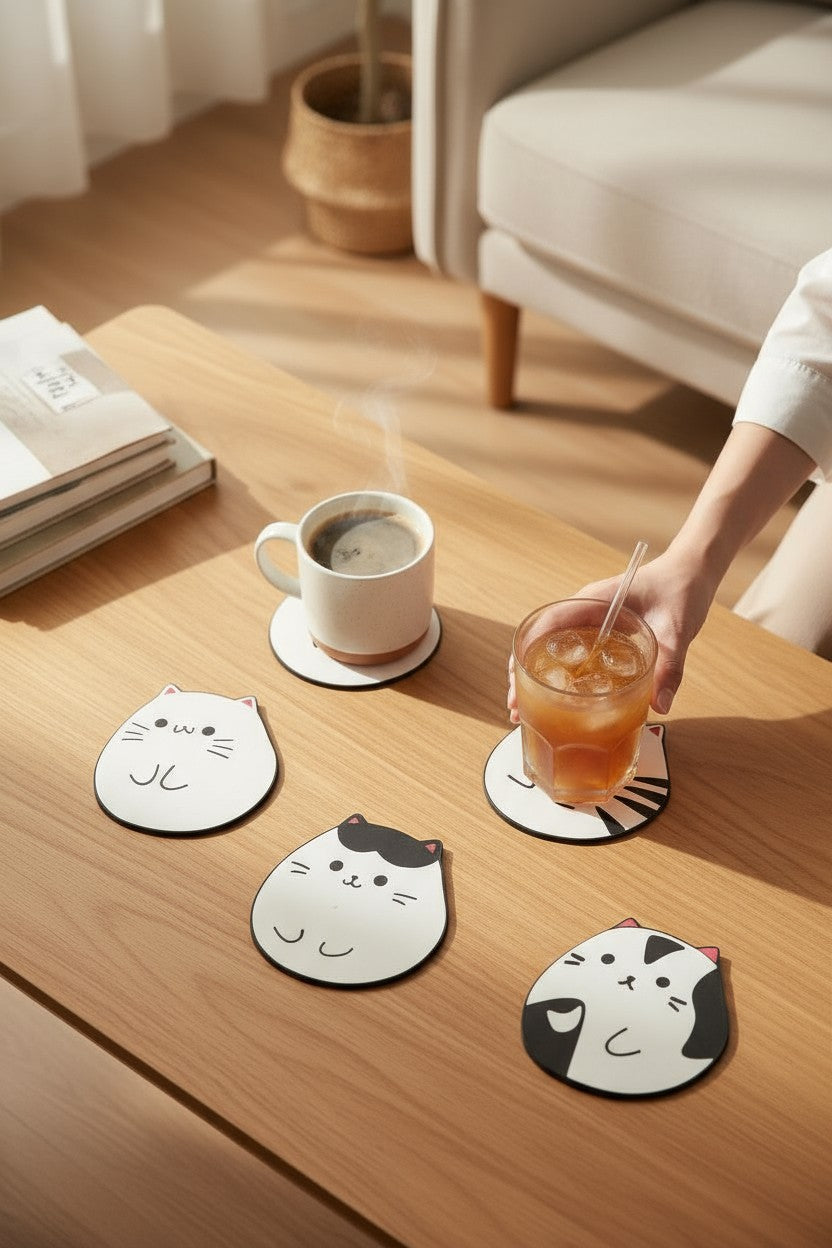 Purr-fect Coasters- Set of 4