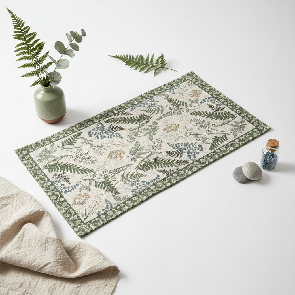 Green Botanical Multi-Purpose Mini Rug
