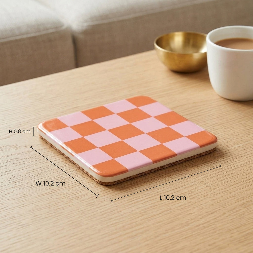 Me Time coaster size: 10.2 x 10.2 x 0.8 cm