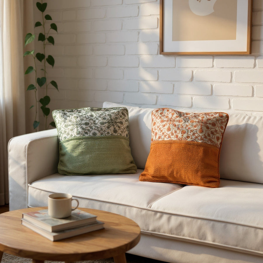 Handcrafted Slub Cotton Cushion Covers - Color Options & Sets