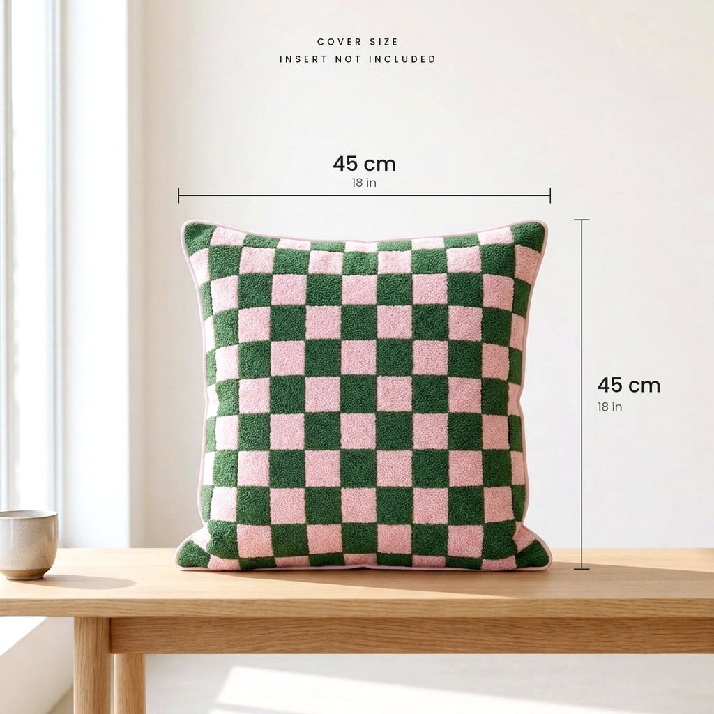 Rain Check cushion cover size in Garden Rose: 45 x 45 cm (18 x 18 in)