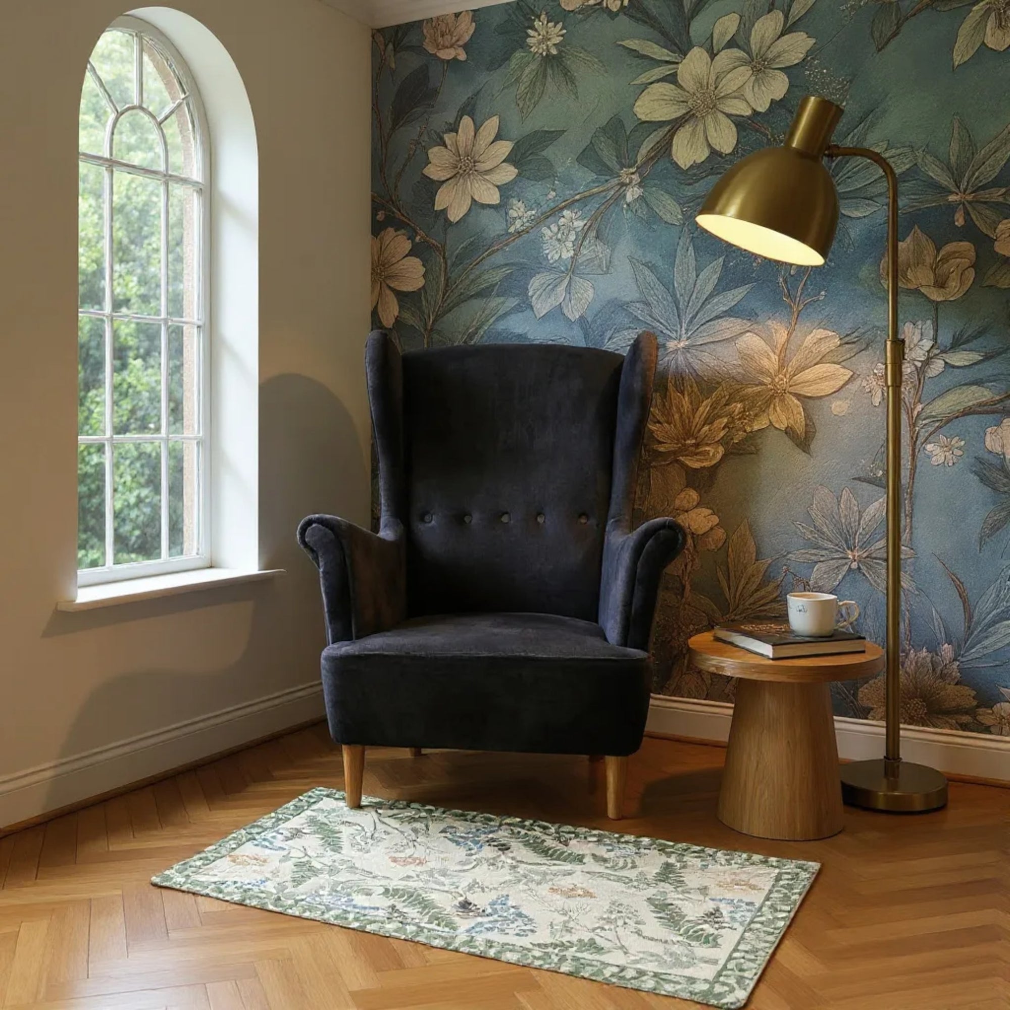 Green Botanical Multi-Purpose Mini Rug
