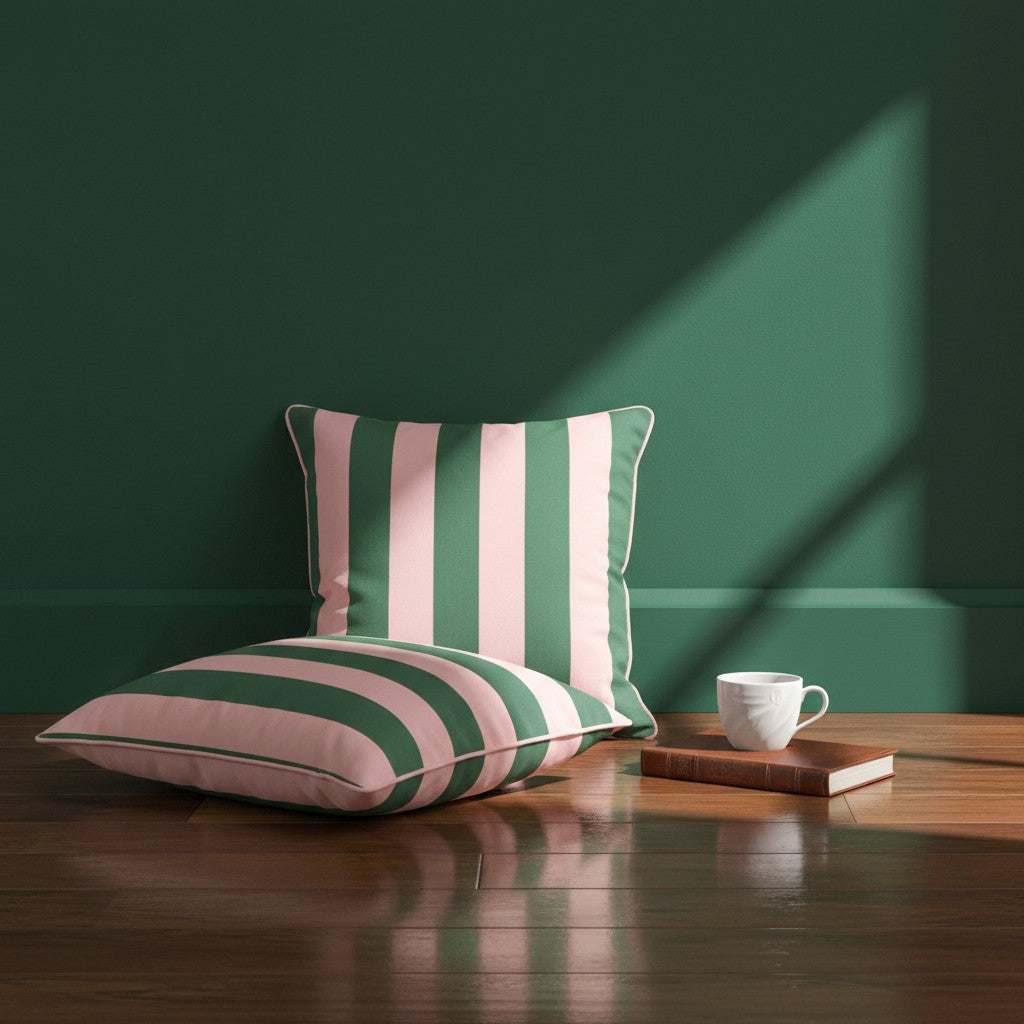 Sunday Reset striped cushion cover in Garden Rose