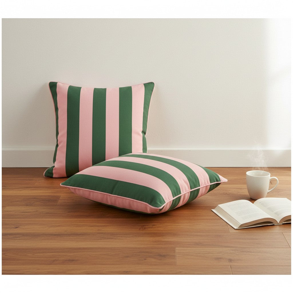 Sunday Reset striped cushion cover in Garden Rose