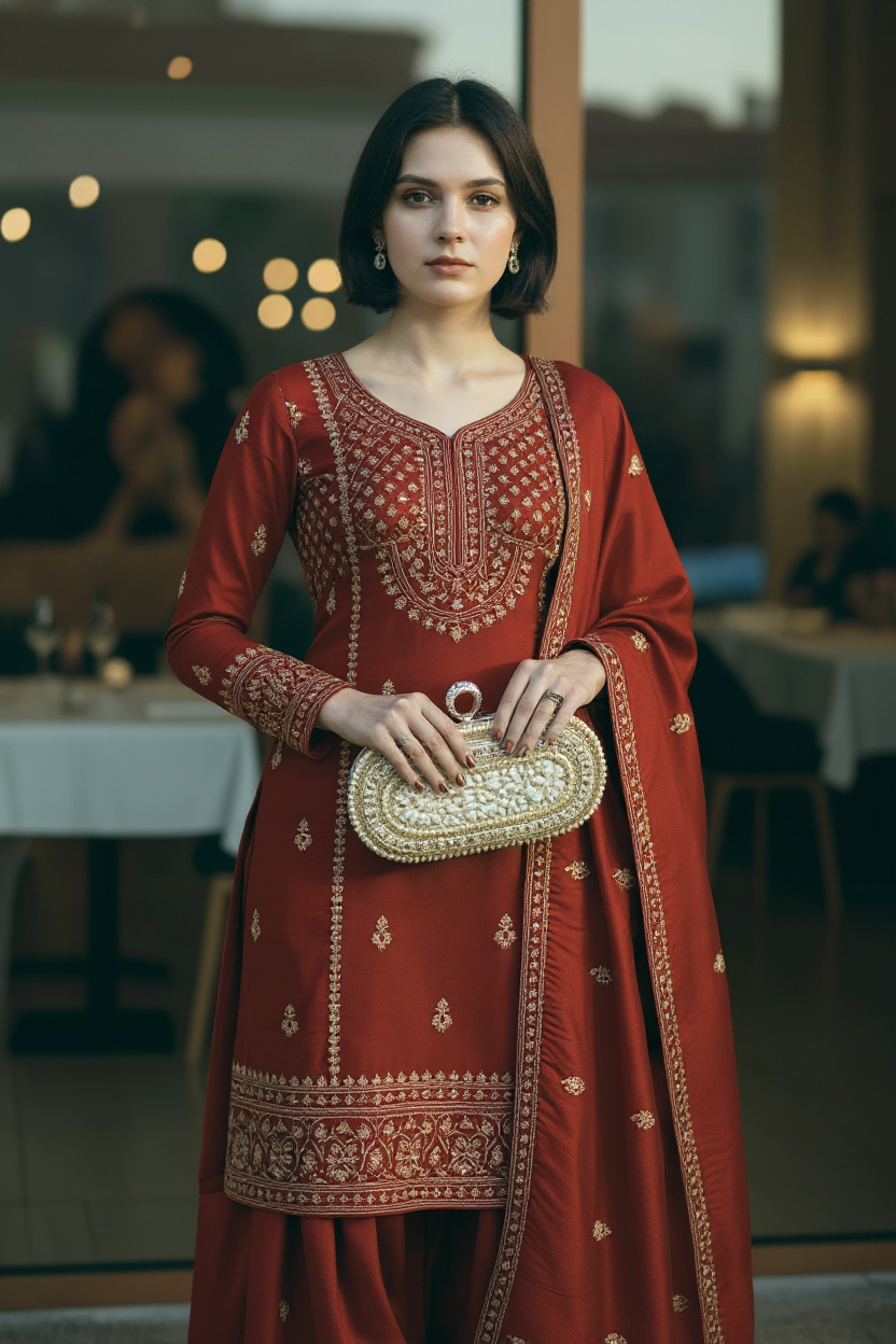 Golden Pearl & Shell Clutch